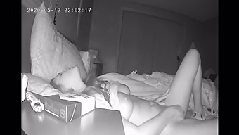 A Reserved Woman Pleasures Herself In Secret Before Sleep, Captured By A Hidden Camera